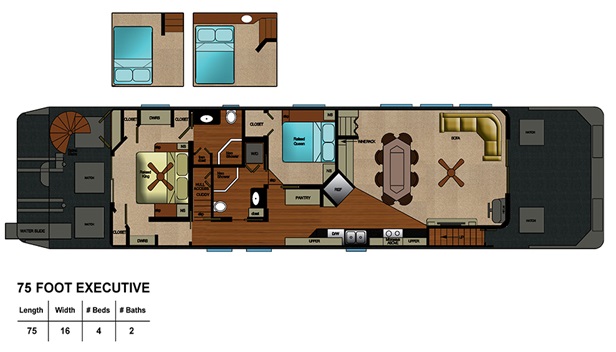 75' EXECUTIVE Houseboat Image