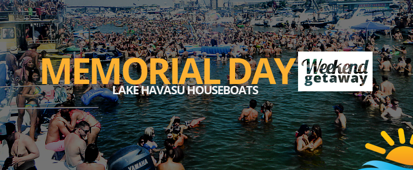 Celebratory Memorial Day weekend at Lake Havasu with houseboats and festive activities